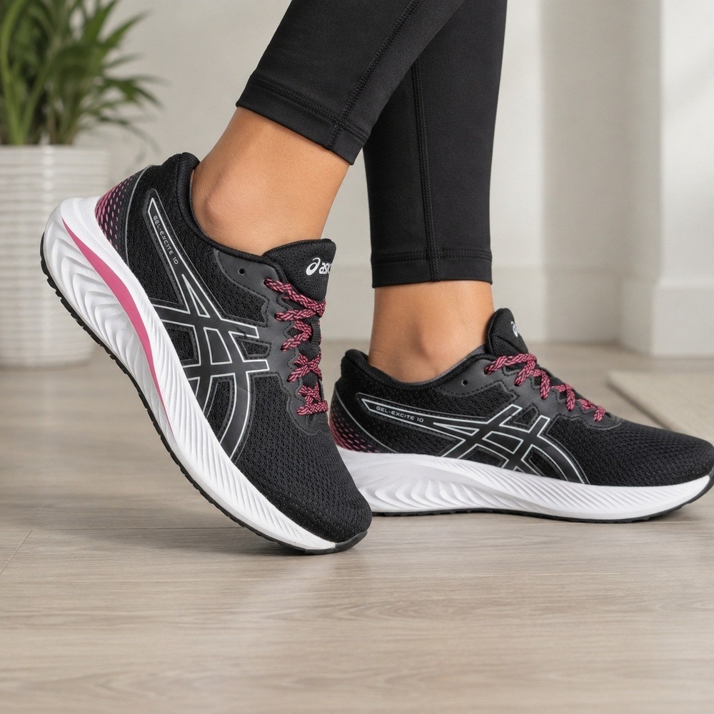 ASICS Gel Excite 10 Running Shoes Black Pink Athletic Sneakers Women's Size 5.5